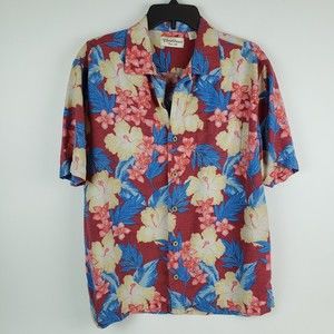 Caribbean Pure Silk Men's Hawaiian Shirt (Size L)